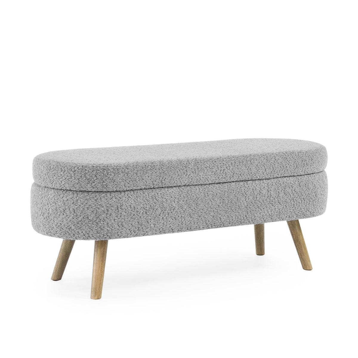 Oval Storage Bench with Rubber Wood Legs P3555