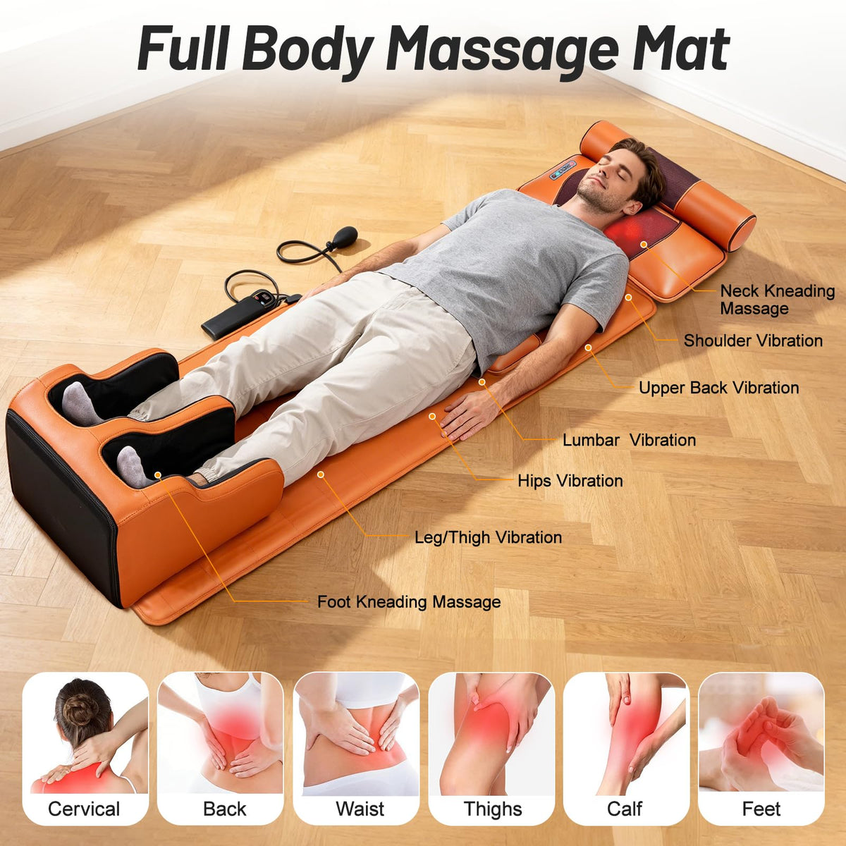 Full Body Massage Mat with Calf Vibration and Foot Massager W7028