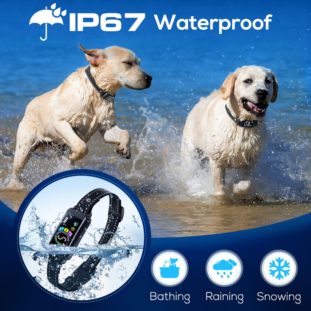 2 Pack Adjustable Bark Collar with Beep Vibration Shock T968