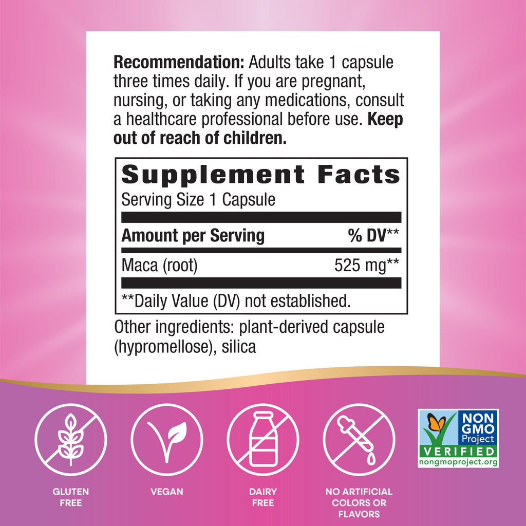 Maca Root Capsules Vegan 100 ct A361
