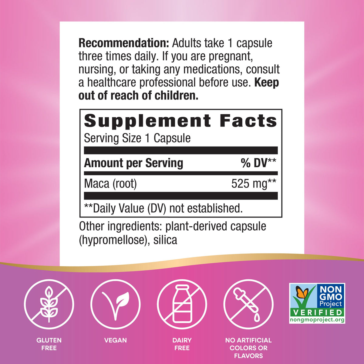 Maca Root Capsules Vegan 100 ct A361
