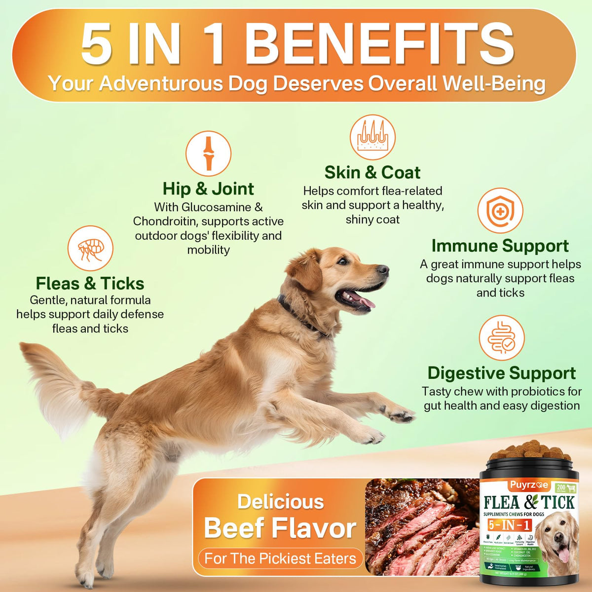 Flea and Tick Prevention for Dogs Chew A607