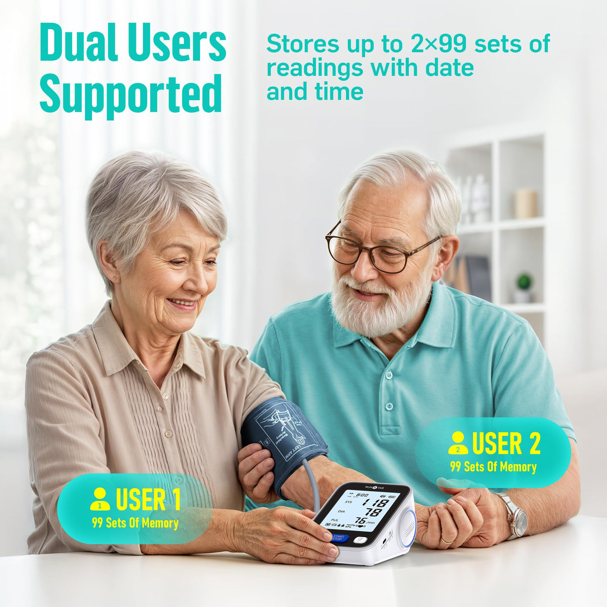 Upper Arm Blood Pressure Monitor with Wide Range Cuff P8065