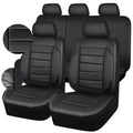 Leather Seat Covers Full Set Water Resistant 3D Foam Back Support 5 Seat Covers E2395