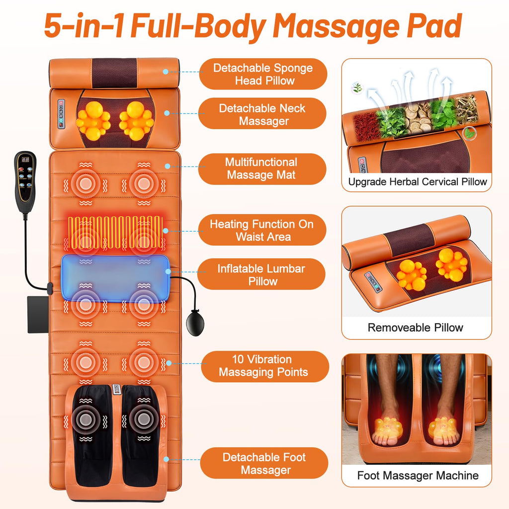 Full Body Massage Mat with Calf Vibration and Foot Massager W7028