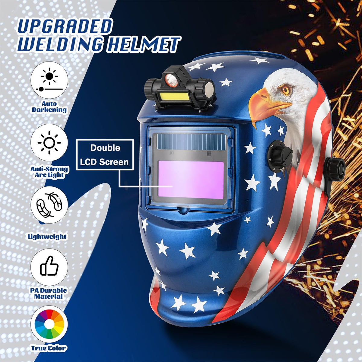 Auto Darkening Welding Helmet with LED Light U3276