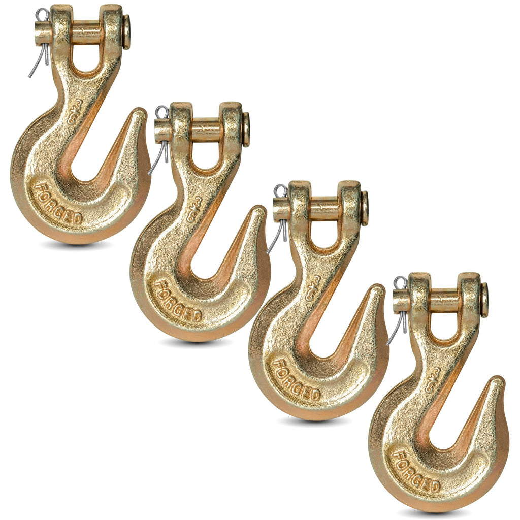 3/8" Clevis Grab Hooks 4 Pack Heavy Duty Chain Hook H50247