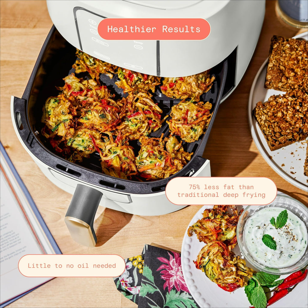6 Quart Air Fryer with Touch-Activated Display, 4-in-1 Countertop Air Fryer 1750W, Nonstick Dishwasher Safe, White Icing J745