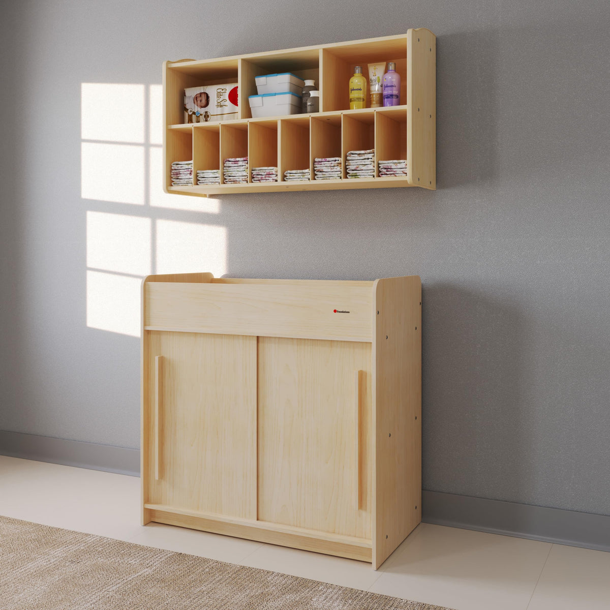 Daycare Changing Table with Built-in Shelving V526238
