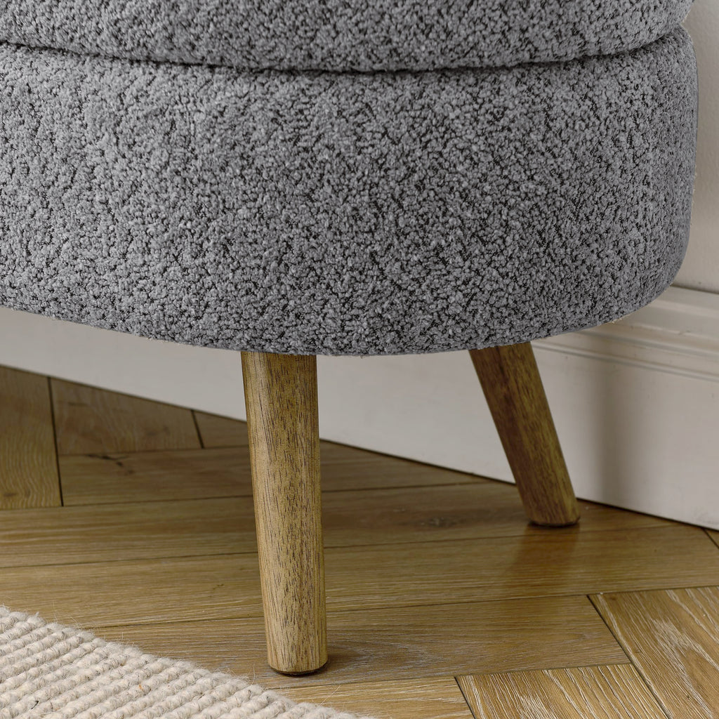 Oval Storage Bench with Rubber Wood Legs P3555