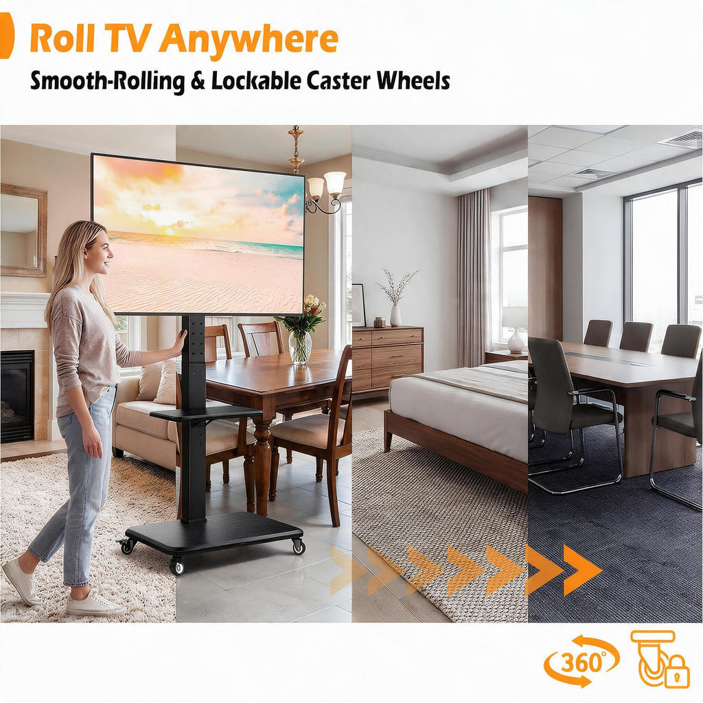 Rolling TV Stand with Wheels for 30-75 Inch TVs Y905781