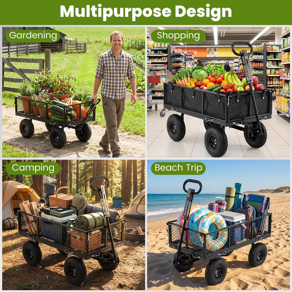 Heavy Duty Metal Garden Cart with Removable Liner Q426358