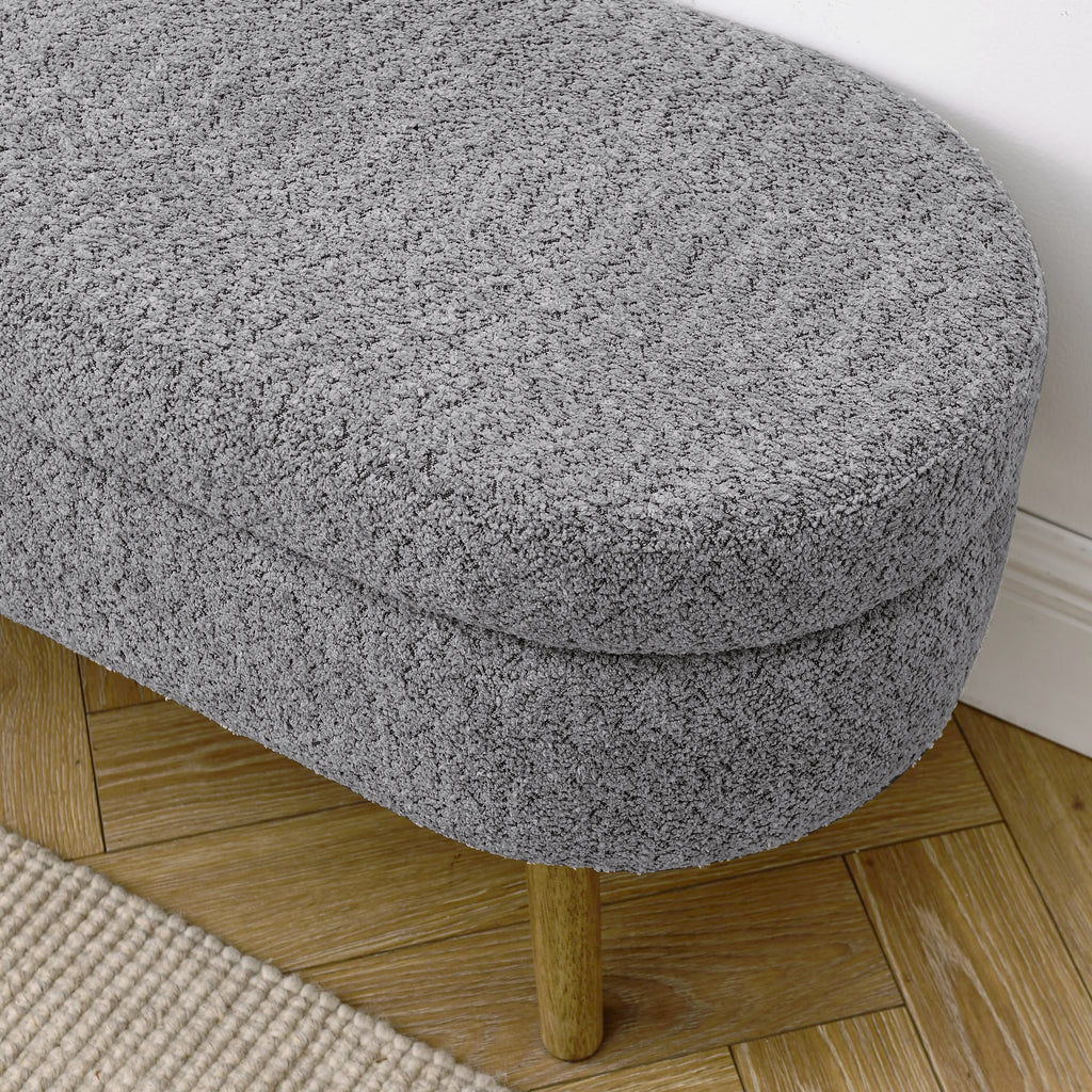 Oval Storage Bench with Rubber Wood Legs P3555
